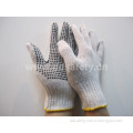 Bleach Knit Cotton String PVC Dots Safety Gloves (DKP112)